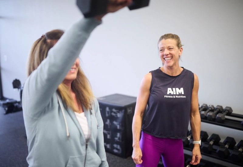 Woman on Personal Training at AIM Fitness and Nutrition